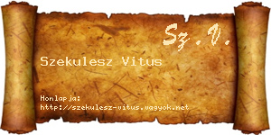 Szekulesz Vitus névjegykártya